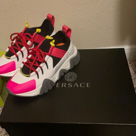 Versace Shoes Selling My Versace Sneakers Wore Once Bag And Box Poshmark